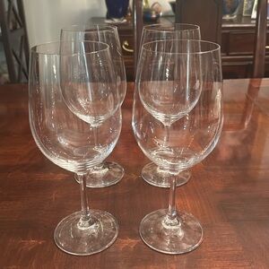 Set of 4 Crystal Wine Glasses Bordeaux Hand Made Glasses New